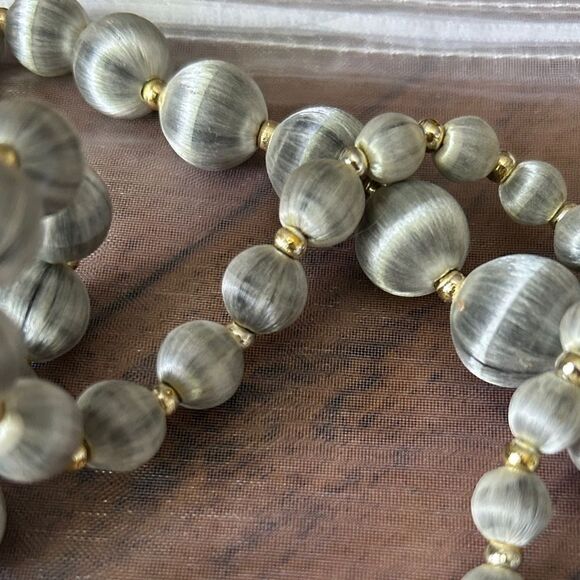 Vintage Silver Silk Beaded Necklace - Picture 3 of 3